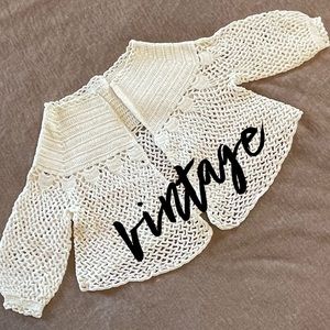 Handmade Vintage Crochet Boho Cardigan 6-12months